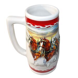 Budweiser Holiday‎ Stein Collection 2010 "Dashing Through The Snow" Beer Mug